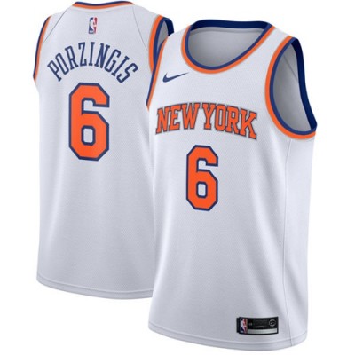 Nike New York Knicks #6 Kristaps Porzingis White Youth NBA Swingman Association Edition Jersey